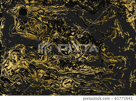 Minimalistic gold and black marble pattern. Agate ripple background. Minimalistic gold and black marble pattern. Agate ripple background. 61771641