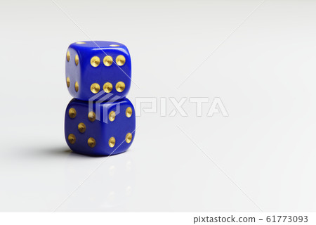 Two stacked dices on white background Two stacked dices on white background 61773093