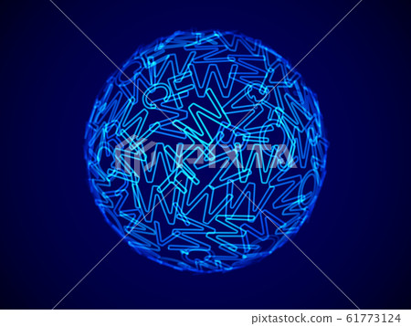 Globe or sphere made of random letters of English alphabet. Globe or sphere made of random letters of English alphabet. 61773124
