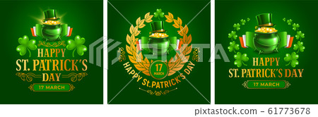 Saint Patricks Day Emblems Set Saint Patricks Day Emblems Set 61773678