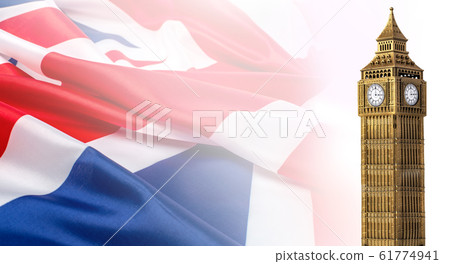 British union jack flag and Big Ben Clock Towe British union jack flag and Big Ben Clock Towe 61774941