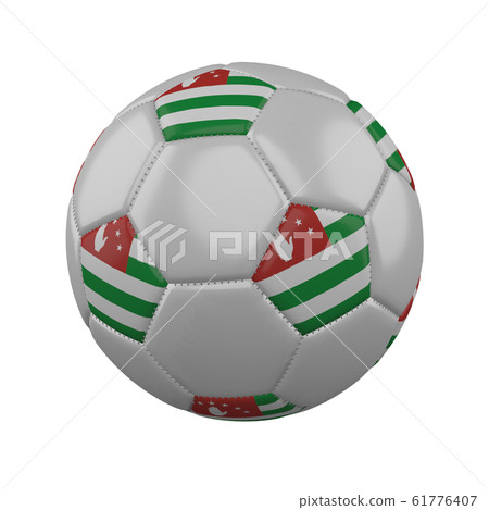 Flag of Abkhazia on soccer ball on white 61776407