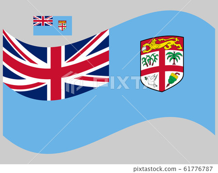 Waving flag of Fiji, Vector illustration eps 10. Waving flag of Fiji, Vector illustration eps 10. 61776787
