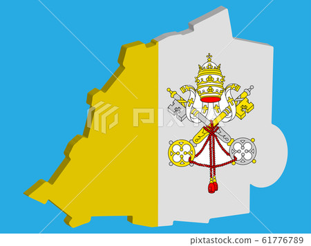 Vatican City Map Flag Vector 3D Vatican City Map Flag Vector 3D 61776789