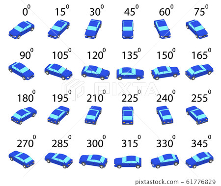 A set of 24 sedan car from different angles. A set of 24 sedan car from different angles. 61776829