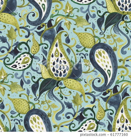 Hand Drawn seamless pattern of Abstract Flowers - Stock Illustration ...