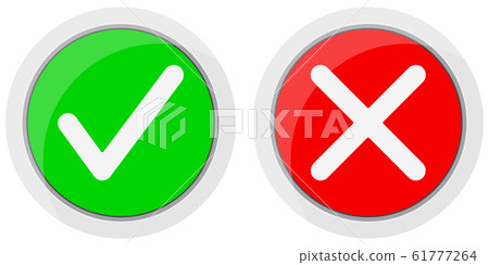 Yes and no vector icon set isolated on white... - Stock Illustration ...