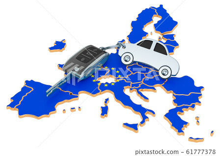 Sale or rent car in the European Union concept 61777378