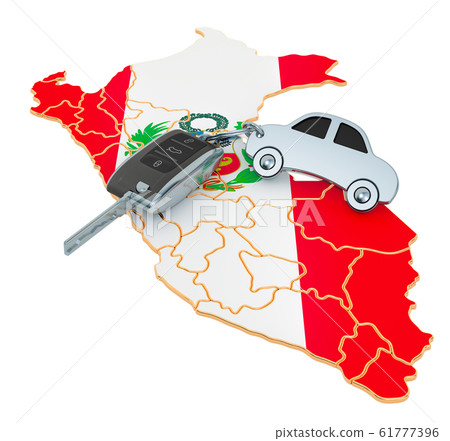 Sale or rent car in Peru concept, 3D rendering 61777396