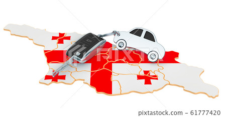 Sale or rent car in Georgia concept, 3D rendering 61777420