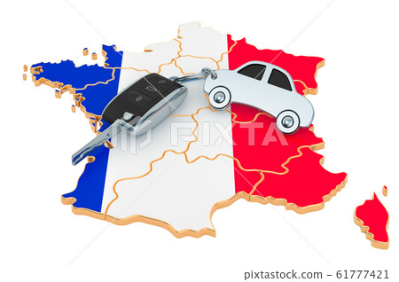 Sale or rent car in France concept, 3D rendering 61777421
