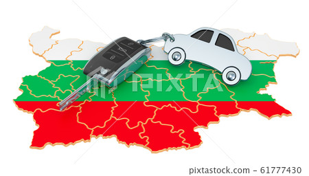 Sale or rent car in Bulgaria concept, 3D rendering 61777430