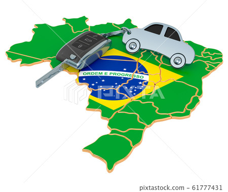 Sale or rent car in Brazil concept, 3D rendering 61777431