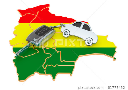 Sale or rent car in Bolivia concept, 3D rendering Sale or rent car in Bolivia concept, 3D rendering 61777432