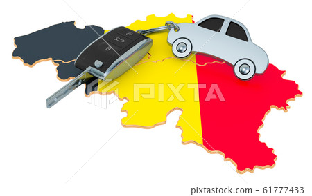 Sale or rent car in Belgium concept, 3D rendering 61777433