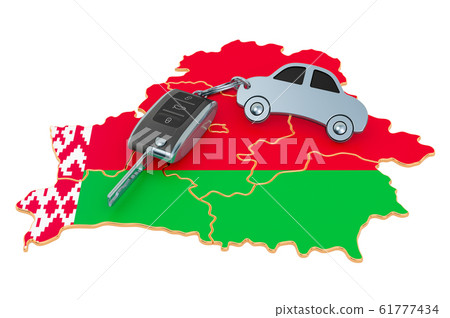 Sale or rent car in Belarus concept, 3D rendering 61777434