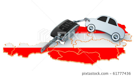 Sale or rent car in Austria concept, 3D rendering 61777436