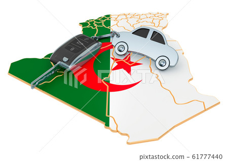 Sale or rent car in Algeria concept, 3D rendering 61777440