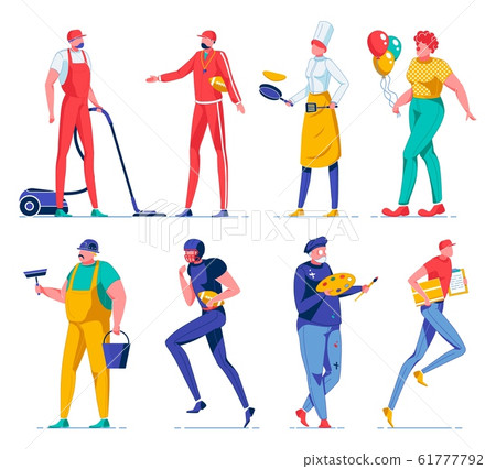 House Cleaner Vacuuming, Rugby Coach, Player. 61777792