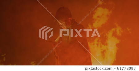 Boy trapped in fire crying for help Boy trapped in fire crying for help 61778093