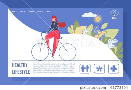 Sportive Lifestyle Landing Page Vector Template Sportive Lifestyle Landing Page Vector Template 61778504