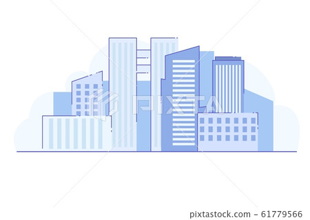 Vector Illustration Joyless Landscape Big City. 61779566