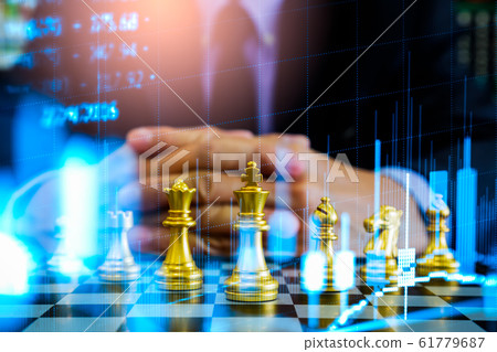 Chess game on chess board on stock market or forex 61779687