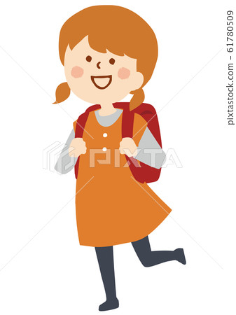 Girl and school bag 61780509