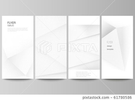 Vector layout of flyer, banner design templates for website advertising design, vertical flyer design, website decoration. Halftone dotted background with gray dots, abstract gradient background. 61780586