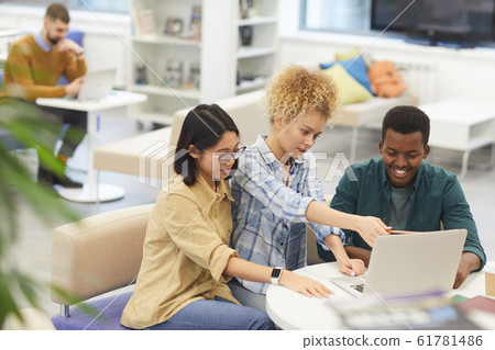 Students Working in Library 61781486