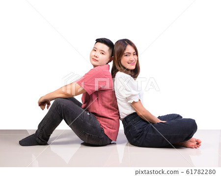 Two smiling woman young girls and happiness tomboy Two smiling woman young girls and happiness tomboy 61782280