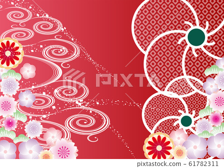 Japanese pattern flower pattern - Stock Illustration [61782311] - PIXTA