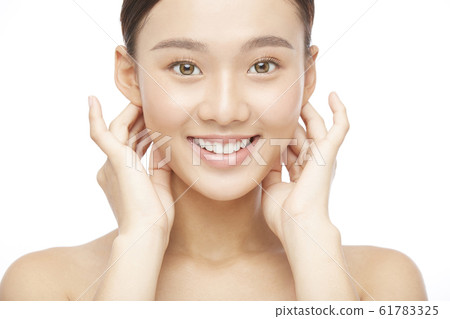 Woman beauty photo on white background Woman beauty photo on white background 61783325