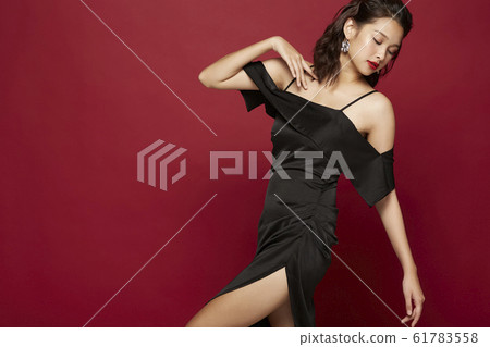 Dress portrait on color background 61783558
