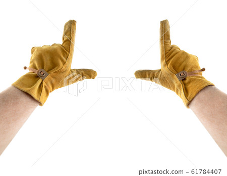 Male Hands Framing with Meticulous Clipping Path 61784407