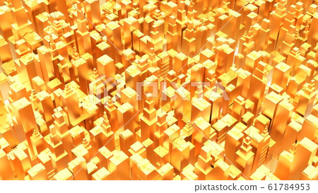 Golden City Buildings Urban Image CG 16: 9 - Stock Illustration ...