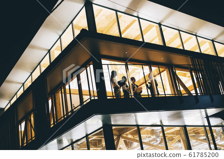 商人和女企業家在工作之間交談 商人和女企業家在工作之間交談 61785200