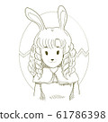 vector illustrator rabbit girl line art 61786398