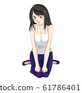 vector illustrator women sitting on floor 61786401