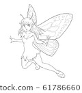 vector illustration of butterfly fairy line art 61786660