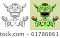 vector illustration horror monster, line art and full color 61786661