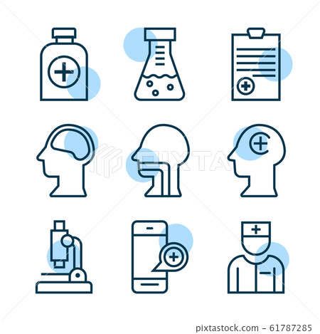 Medical icon set in thin line style. icons set - Stock Illustration ...