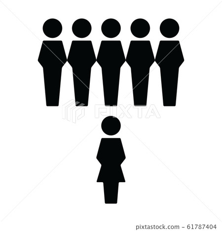 Leader icon vector male and female group of people Leader icon vector male and female group of people 61787404