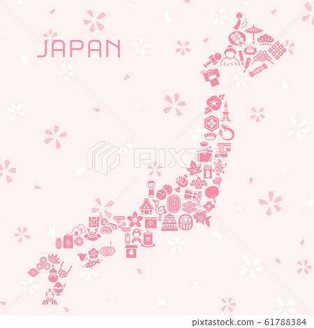 由日本圖標製成的日本群島 由日本圖標製成的日本群島 61788384