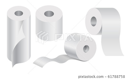 Download White Toilet Paper Rolls And Kitchen Towel Mock Stock Illustration 61788758 Pixta PSD Mockup Templates