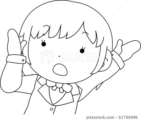 Schoolgirl schoolgirl education cute facial expression pose emotional sorrow upper body 61788996