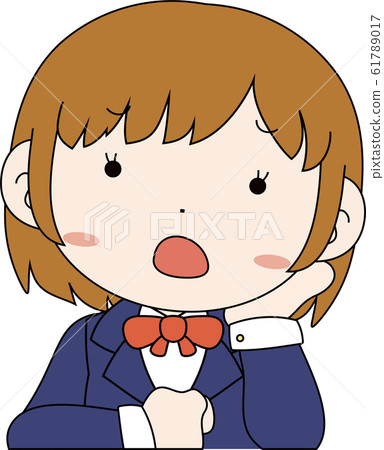 女學生女學生教育可愛面部表情構成情感悲傷上半身 女學生女學生教育可愛面部表情構成情感悲傷上半身 61789017