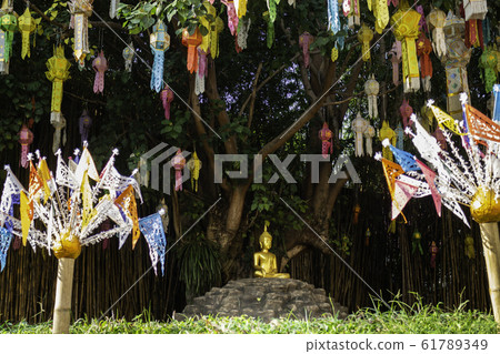 Thai Buddhist public temple in Chiang Mai 61789349