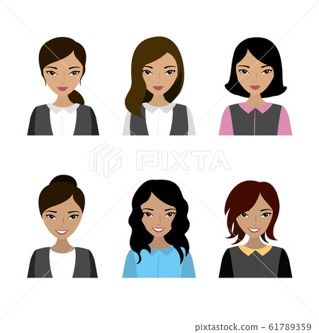Face asian woman set 61789359