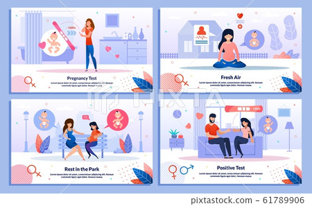 Pregnancy Test, Pregnant Woman Life Vector Banners 61789906